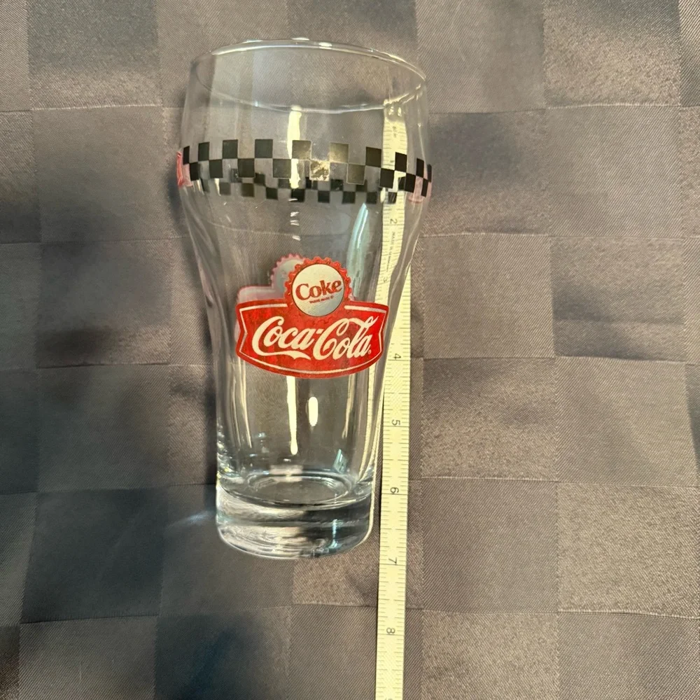 Coca Cola Bell Glass Retro Black‎ Checkered Coke Gibson 16 Oz Tumbler